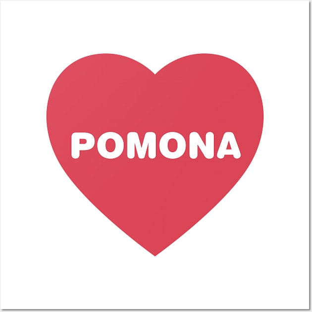 Pomona California Bold Red Heart Wall Art by modeoftravel